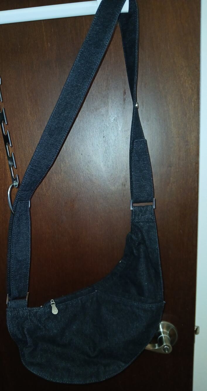 SASH Black Denim Fannypack Crossbody Bag Sling Purse Festival Shopping